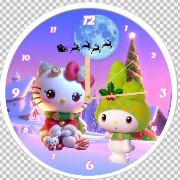 Kitty Christmas Rgb led clock - Picture 3 of 3